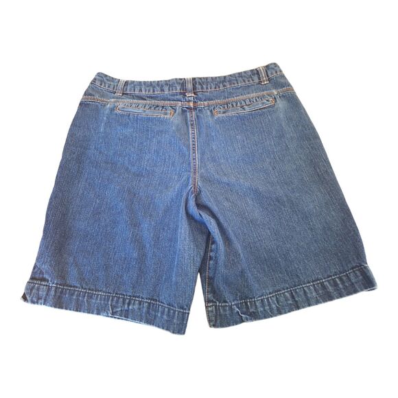 Vintage Y2K Faded Glory Denim Shorts Size 10 Modest Length Cotton Blue Jean - Picture 2 of 15